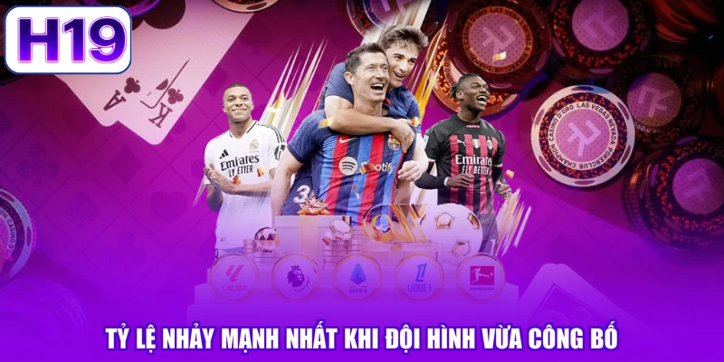 Tỷ lệ nhảy mạnh nhất khi đội hình vừa công bố